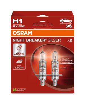 OSRAM H1 12V 55W NIGHT BREAKER SILVER КОМПЛЕКТ