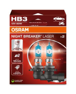 OSRAM HB3 12V 60W NIGHT BREAKER LASER +150% КОМПЛЕКТ
