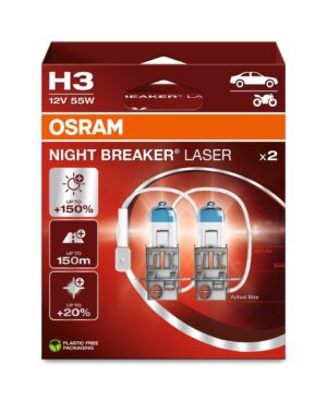 OSRAM H3 12V 55W NIGHT BREAKER LASER +110% КОМПЛЕКТ