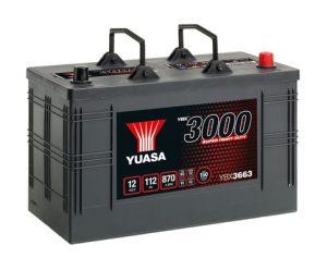 YUASA YBX3000 SUPER HEAVY DUTY 112AH 870A 12V R+